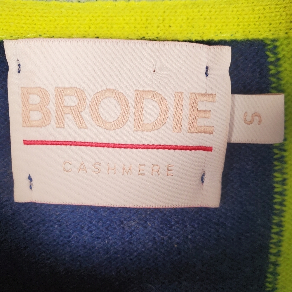 Brodie Cashmere "Wild Casi" Leopard Colorblock Sweater - 100% Cashmere. SM. #241 - Picture 3 of 10